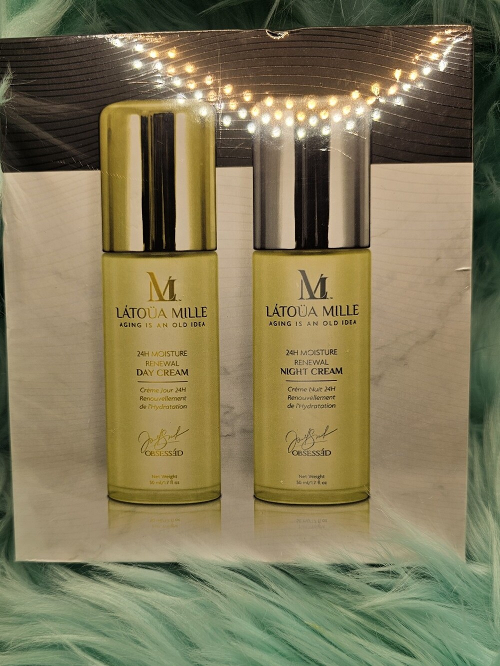 Latoua Mille 24H Moisture Renewal Day & Night Cream Set - Gold & Silver